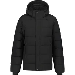 Steppjacke ICEPEAK "BIXBY", Herren, Gr. 46, schwarz (schwarz1), Softshell, Obermaterial: 100% Polyester, sportlich, straight fit hüftlang, Langarm abgerundeter Saum, Jacken, mit kontrastfarbenem Markenpatch am Oberarm