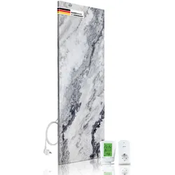 Marwona Naturstein Infrarotheizung 800 Watt inkl. Digitalthermostat I Energiesparende Infrarot Wandheizung I 5 Jahre Garantie I Made in Germany I Qarama