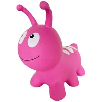 GERARDO'S Toys Jumpy Hüpftier Wurmi Rosa - Hüpftiere ab 1 Jahr - Aufblasbare Tiere für drinnen & draußen - Inklusive Luftpumpe