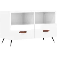 Furnicato TV-Schrank Hochglanz-Weiß 80x36x50 cm Holzwerkstoff