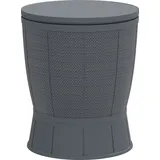 Outsunny 3-in-1 Beistelltisch Gartentisch 45 x 43 cm Rund Kühlbox wetterfest Balkontisch mit 41 L Stauraum höhenverstellbarer Tischplatte Cool Bar Kunststoff Campingtisch für Outdoor Garten Grau   Aosom