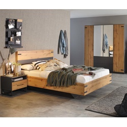 rauch Bett »Butte« - 145x207x101cm - grau - Holz / Metall