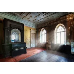 Fototapete PAPERMOON "Verlassenes Haus", bunt, B:4,00m L:2,60m, Vlies, Tapeten