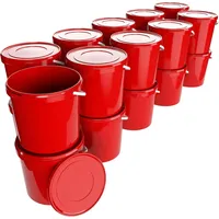 FixedByU 50 Eimer Mit Deckel 10l Rot Rund |