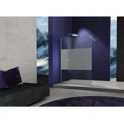Walk-In Duschabtrennung Simeri, 1 Seitenwand mit Stabilisierungsstange (Ausführung: Walk-In Glasduschwand Simeri rund 1180x2000x8mm)