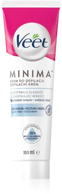Veet Minima Sensitive Skin Enthaarungscreme für empfindliche Oberhaut Aloe Vera mit Vitamin E 100 ml