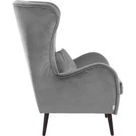 Home Affaire "Sallito, Ohrensessel, TV-Sessel", grau, B:76cm H:109cm T:85cm, Struktur Hahnentritt (67% Polypropylen, 33% Polyester);Samtoptik (100% Polyester);Fellimitat (100% Polyester);Samtcord (92% Polyester, 8% Polyamid);Struktur (100%