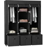 Homcom Kleiderschrank 125 x 162,5 x 43 cm Schwarz