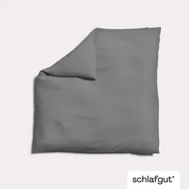 schlafgut Knitted Jersey uni Grau 200 x 200 cm + 80 x 80 cm