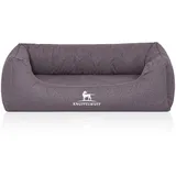 Knuffelwuff Hundebett Malou Orthopädisch Wasserabweisend Velours M-L 85 x 63cm Grau