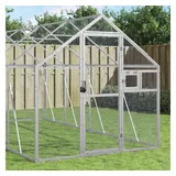 vidaXL Voliere Silbern 179 x 400 x 185 cm Aluminium