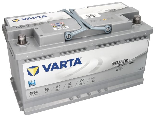 Starterbatterie VARTA Silver Dynamic Start-Stop AGM G14 Autobatterie 12V 95Ah 85...