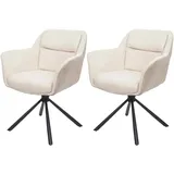 Mendler Esszimmerstuhl K33 Kunstleder creme 2er Set