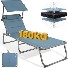 HOMECALL Sonnenliege 200 x 65 x 30 cm Blau