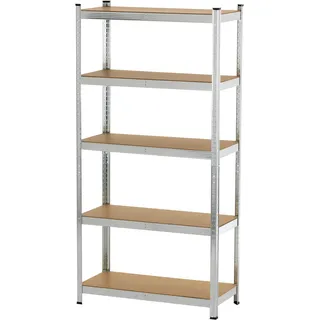 EasyMaxx Schwerlastregal EASYmaxx Silberfarben/Hellbraun