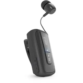 SBS Bluetooth Kopfhörer mit Roller Clip 6 Stunden Laufzeit, Multipoint-Technologie & Mikrofon - Funkkopfhörer in Ear