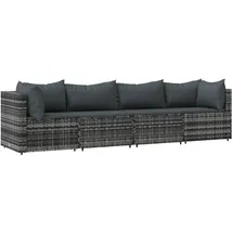vidaXL 4-tlg. Garten-Lounge-Set mit Kissen grau