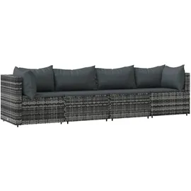 vidaXL 4-tlg. Garten-Lounge-Set mit Kissen grau