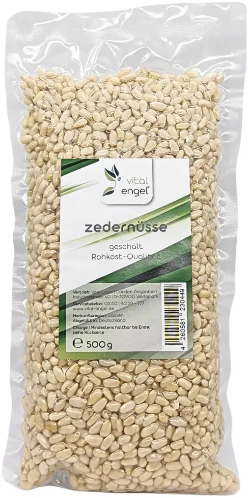 Zedernüsse geschält (500g) vakuumverpackt - VITAL ENGEL
