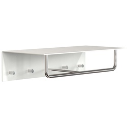 Frost - Unu Wandgarderobe mit Haken und Stange, 600 mm, weiß / poliert