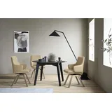 Polsterstuhl STRESSLESS "Laurel", beige (sand paloma, eiche natur), B:58cm H:92cm T:59cm, Leder PALOMA: PALOMA ist ein durchgefärbtes Semianilin-Möbelleder mit natürlicher Narbung., Stühle, Polsterstuhl, Low Back mit Armlehne, Größe L, mit schräggestellten Beinen in Eiche