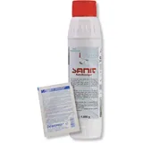 DEWEPRO-Set: SANIT RohrReiniger (3061) - Flasche à 1000g - Granulat-Rohrreiniger zur selbsttätigen Beseitigung von Verstopfungen in Rohren und Siphons, inkl. 1 St. DEWEPRO® Single Scrubs
