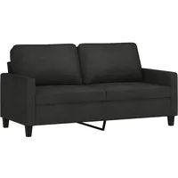 Tidyard 2-Sitzer-Sofa,Loungesofa Couch mit Armlehnen Schlafsofa Rückenkissen,Schlafsessel Wohnzimmersofa Designsofa Stoffsofa Metallgestell,Sitzmöbel Zweisitzer,158 x 77 x 80 cm (B x T x H) Schwarz