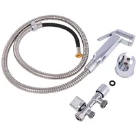 Rousseau WC-Duschset, komplettes ABS-Toilettenhygieneset mit Dusche, Stütze und 3-Wege-Wasserhahn,