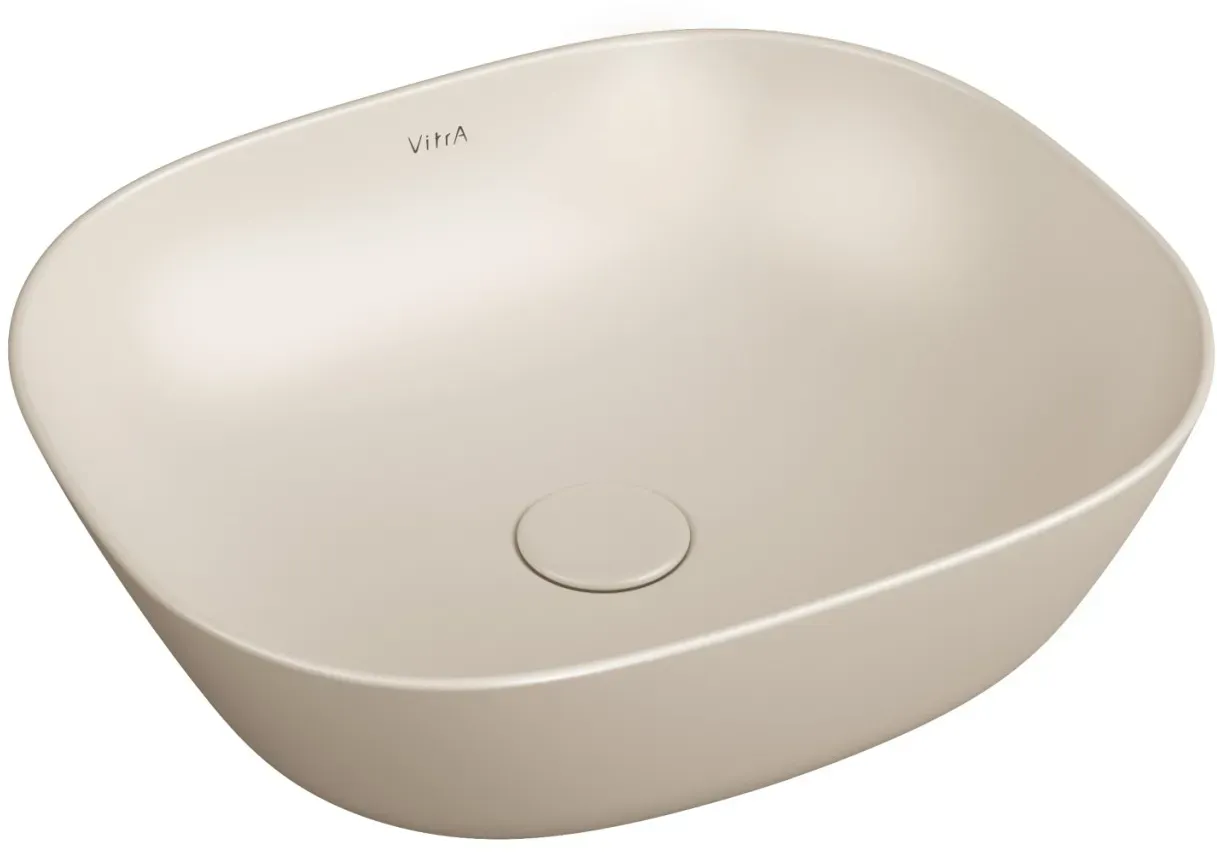 VitrA Plural Aufsatzschale flach rechteckig 45 x 38 x 14 cm Sandbeige Matt,7810B422-0016 7810B422-0016