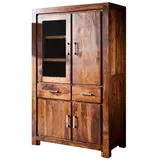 Massivmoebel24 Vitrine Metro Life 90 x 45 x 148 cm Braun