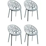 TPFLiving Gartenstuhl 80 x 59 x 60 cm grau 4 St.