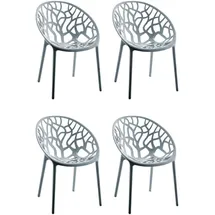 TPFLiving Gartenstuhl 80 x 59 x 60 cm grau 4 St.