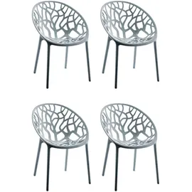 TPFLiving Gartenstuhl 80 x 59 x 60 cm grau 4 St.