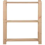 vidaXL Lagerregal mit 3 Böden 80x28,5x90 cm Massivholz Kiefer