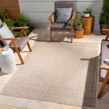 Livabliss Surya Outdoor Teppich wetterfest, Salema - In und Outdoor Teppich für Balkon, Terrasse, Garten, Küche - Outdoor Teppich Boho Style, Teppich für draußen - Teppich Beige,200x275cm