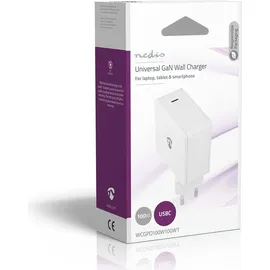 Nedis Netzladegerät 100 W GaN Schnellladefunktion 3.0 5.0 A A - Anzahl der Ausgänge: 1 - USB-C - Automatische Spannungswahl