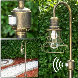 hofstein Außenleuchte Aluminium/Glas mit Bewegungsmelder E27 IP44 1 Stück braun/gold