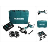 Makita DGA 900 PM4KX2 inkl. 4 x 4,0 Ah + Doppelladegerät + Koffer