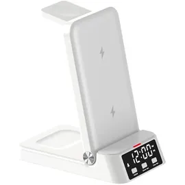 Lobwerk 4in1 induktive Ladestation Wireless Charger Ladegerät Digitaluhr Docking,