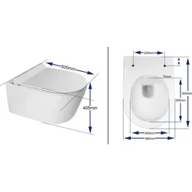 VILSTEIN Hänge WC mit WC-Sitz Weiß