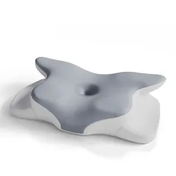 Nackenkissen orthopädisch aus Memory Foam - weiß / grau