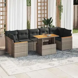vidaXL Garten-Sofagarnitur 8-tlg. grau Akazie