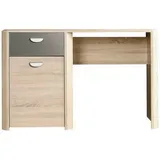 Forte Carryhome Schreibtisch Anthrazit, Sonoma Eiche, Holzwerkstoff, 1 Schubladen, rechteckig, Wange, 58x74x130 cm, Arbeitszimmer, Schreibtische, Bürotische