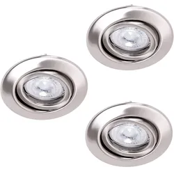 3er Set LED Einbau Strahler Spots Leuchten drehbar Lampe gebürstet Paulmann 920.26