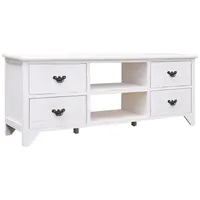 Furnicato TV-Schrank Antik-Weiß 108x30x40 cm Massivholz Paulownia