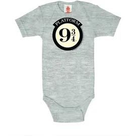 LOGOSHIRT Body "Harry Potter - Hogwarts Express", Jungen, Gr. 50, EURO-Größen, grau (grau, meliert), 100% Baumwolle, bedruckt, kurz, Bodys Body, mit lizenziertem Print