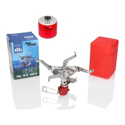 Alpen Camping Mount Rysy Gaskocher Campingkocher 3,5 kW Piezozündung für 7/16" ...