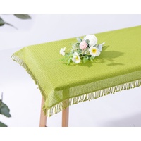 texpot Gartentischdecke Gartentischdecke mit Fransen - wetterfest - geschäumt - rutschfest (1-tlg) grün eckig - 140 cm x 110 cm