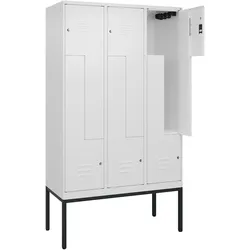 C+P Z-Spind Classic PLUS, Gestell, 6 Abteile, HxBxT 212x120x50cm, Zylinderschloss, Verkehrsweiß von PROREGAL