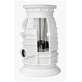 Jung Pks Kunststoffschacht JP47345 B 800 D32, Doppelpumpstation, auftriebssicher, PE, weiß